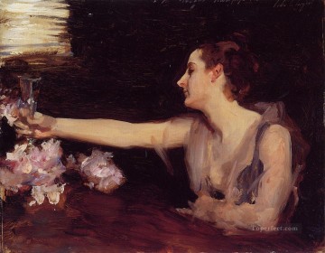  MADAME Obras - Madame Gautreau bebiendo un brindis retrato John Singer Sargent